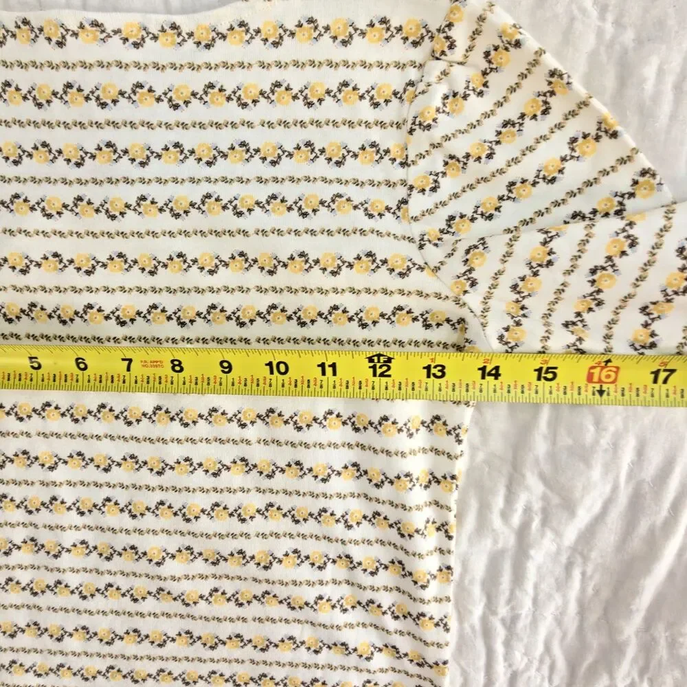 Vintage Gymboree Long Sleeved Floral Top Size 9 Yellow Floral All Over Print NWT